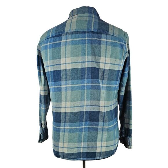 Pendleton Burnside Blue Plaid Flannel Button Front Shirt Men's SZ M FLAW - Picture 3 of 14